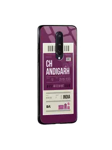 DailyObjects Magenta & Off-White Chandigarh City Tag OnePlus 8 Glass Mobile Cover