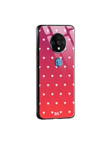 DailyObjects Red & White Berry Hearts OnePlus 7T Glass Mobile Case
