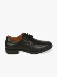 Florsheim Men Black Solid Leather Formal Derbys