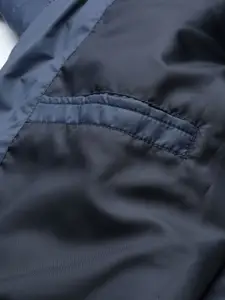 Roadster Men Navy Blue Solid Padded Jacket