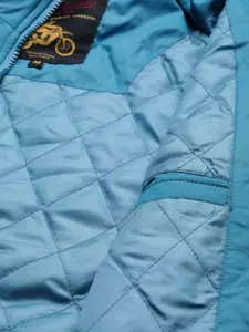 Roadster Men Teal Blue Solid Bomber Jacket