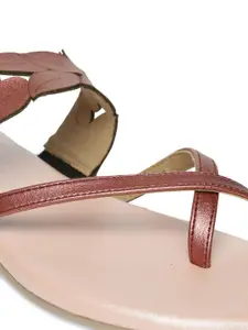 Monrow Women Pink Solid PU One Toe Flats