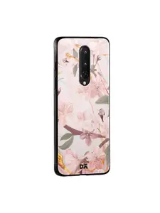 DailyObjects Pink & Blue Marble Flowers OnePlus 8 Glass Mobile Cover