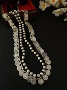 Binnis Wardrobe Women Silver-Plated Beaded Coin Necklace