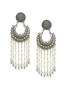 Binnis Wardrobe Silver-Toned Contemporary Drop Earrings