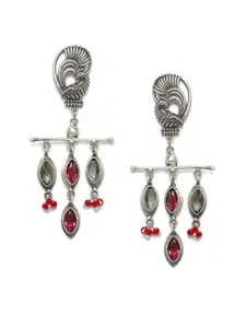 Binnis Wardrobe Silver-Toned Contemporary Drop Earrings