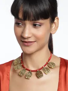 Binnis Wardrobe Gold Plated & Red Necklace