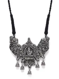 Binnis Wardrobe Silver-Plated Oxidised jhumka Necklace