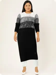 Roadster Women Black & Off-White Colourblocked Jumper Dress