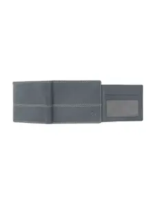 Kara Men Blue Solid Leather Two Fold Wallet