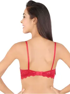 Bralux Maroon Lace Medium-Coverage Bra
