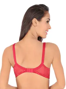 Bralux Maroon Full-Coverage Lace Bra