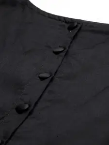 Ethnovog Women Black Solid Made to Measure Maxi Dress