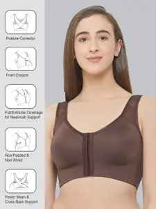 SOIE Front Closure Full Coverage Non Padded Non Wired Posture Correction Bra