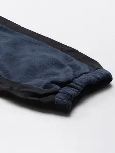 Reebok Men Navy Blue Solid Fleece Workout Ready Training Joggers