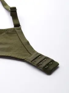 Roadster Olive Green Solid Non-Wired Non Padded Everyday Bra