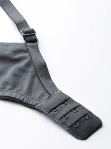 Roadster Charcoal Grey Solid Non-Wired Non Padded Everyday Bra