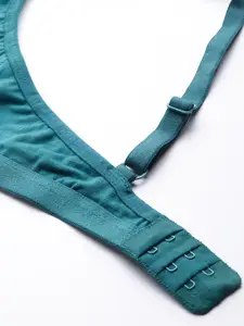 Roadster Teal Blue Solid Non-Wired Non Padded Everyday Bra
