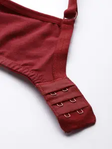 Roadster Maroon Solid Non-Wired Non Padded Everyday Bra