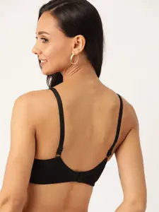 DressBerry Black Solid Non-Wired Non Padded Everyday Bra