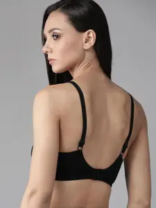 Roadster Black Solid Non-Wired Non Padded Everyday Bra