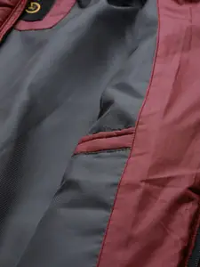 Roadster Men Maroon Solid Padded Jacket