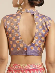 Saree mall Beige & Blue Dual-Tone Woven Design Saree