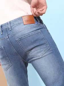 The Indian Garage Co Men Blue Slim Fit Mid-Rise Clean Look Stretchable Jeans