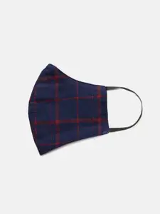 The Indian Garage Co Men Navy Blue & Red Slim Fit Checked Casual Shirt