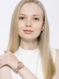 Michael Kors Women Rose Gold-Toned Dial Watch MK5613I