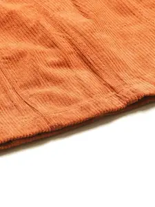 ANVI Be Yourself Women Orange Corduroy Mini Skirt