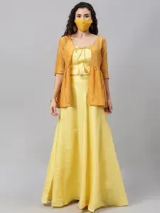 Ethnovog Women Yellow Solid Made to Measure Lehenga Choli