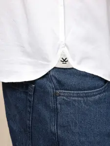 WROGN Men White Slim Fit Solid Casual Shirt