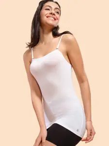 Enamor Women White Solid Camisole