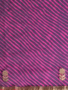 Geroo Jaipur Purple Hand Embellished Georgette Saree