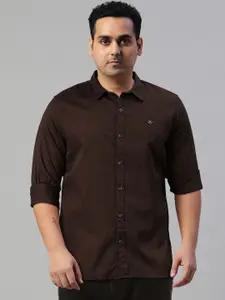 WROGN Men Coffee Brown Slim Fit Casual Shirt
