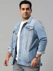 Roadster Men Blue Washed Denim Jacket