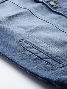 Roadster Men Navy Blue Washed Denim Jacket