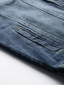 Roadster Men Blue Washed Denim Jacket