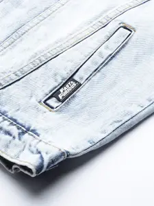 Roadster Men Blue Washed Denim Jacket