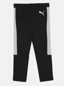 one8 x PUMA Boys Black & Grey Printed Slim Fit Virat Kohli Active Track Pants