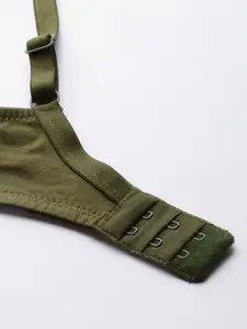 Roadster Olive Green Solid Non-Wired Non Padded Everyday Bra