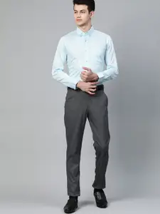 DENNISON Men Blue Smart Slim Fit Solid Formal Shirt