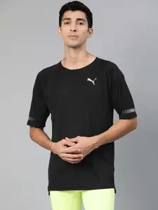 Puma Men Black Solid Round Neck Runner ID SS T-shirt