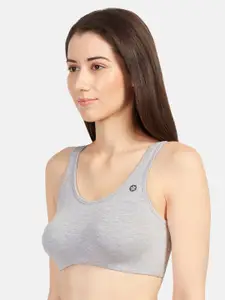 Sonari Grey Solid Non-Wired Non Padded Sports Bra kyragreyS