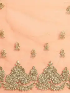 Tikhi Imli Pink & Black Poly Georgette Embellished Saree