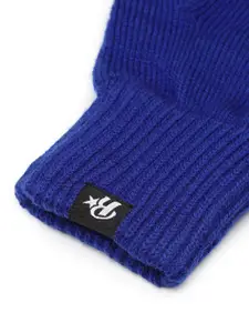 Roadster Men Blue Acrylic Hand Gloves