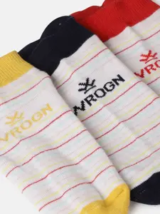 WROGN Men Pack of 3 Striped Ankle Length Socks