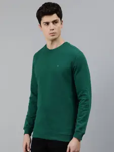 Van Heusen Sport Men Green Solid Pullover Sweatshirt