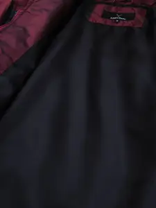 Allen Solly Men Maroon Colourblocked Bomber